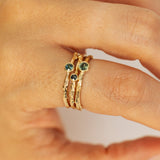 Trio Branch Rings with Blue Sapphires