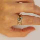 Trio Branch Rings with Blue Sapphires
