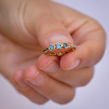 Trio Blue Sapphires Branch Ring