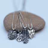 Silver leaves pendants