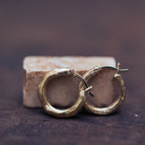 18K Small & thick branch hoops