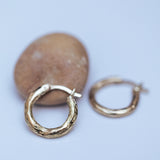 18K Small & thick branch hoops