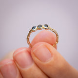 Trio Blue Sapphires Branch Ring