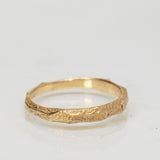 Slim Gold Ring with Cracked Earth Texture