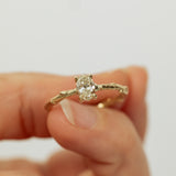 Solitaire Branch Ring with 0.50ct Oval Champagne Diamond
