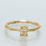Solitaire Branch Ring with 0.50ct Oval Champagne Diamond