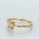 Solitaire Branch Ring with 0.50ct Oval Champagne Diamond