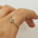 Solitaire Branch Ring with 0.50ct Oval Champagne Diamond