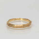 Slim Gold Ring with Cracked Earth Texture
