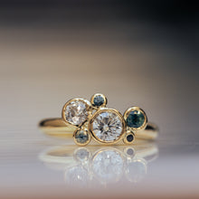 Load image into Gallery viewer, Large sapphires and diamonds bubble ring
