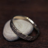 Striped gold wedding rings