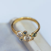 Load image into Gallery viewer, Large sapphires and diamonds bubble ring
