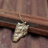 Natural folded leaf necklace