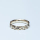 Crumple texture silver ring