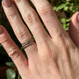 3 crossed branches silver ring