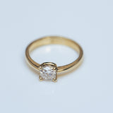 Square diamond fine engagement ring