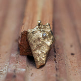 Natural folded leaf necklace