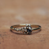 Meteorite & diamonds bubble ring