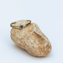 Load image into Gallery viewer, Raw gold ring with buried parti sapphire
