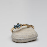 Branch ring with delicate sapphires