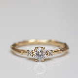 White diamonds tristone branch ring