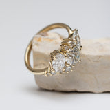 White round mix cluster ring