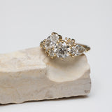 White round mix cluster ring