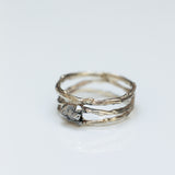 Meteorite Crossed Branches Solitaire Engagement Ring