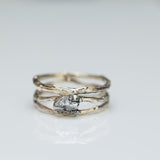 Meteorite Crossed Branches Solitaire Engagement Ring