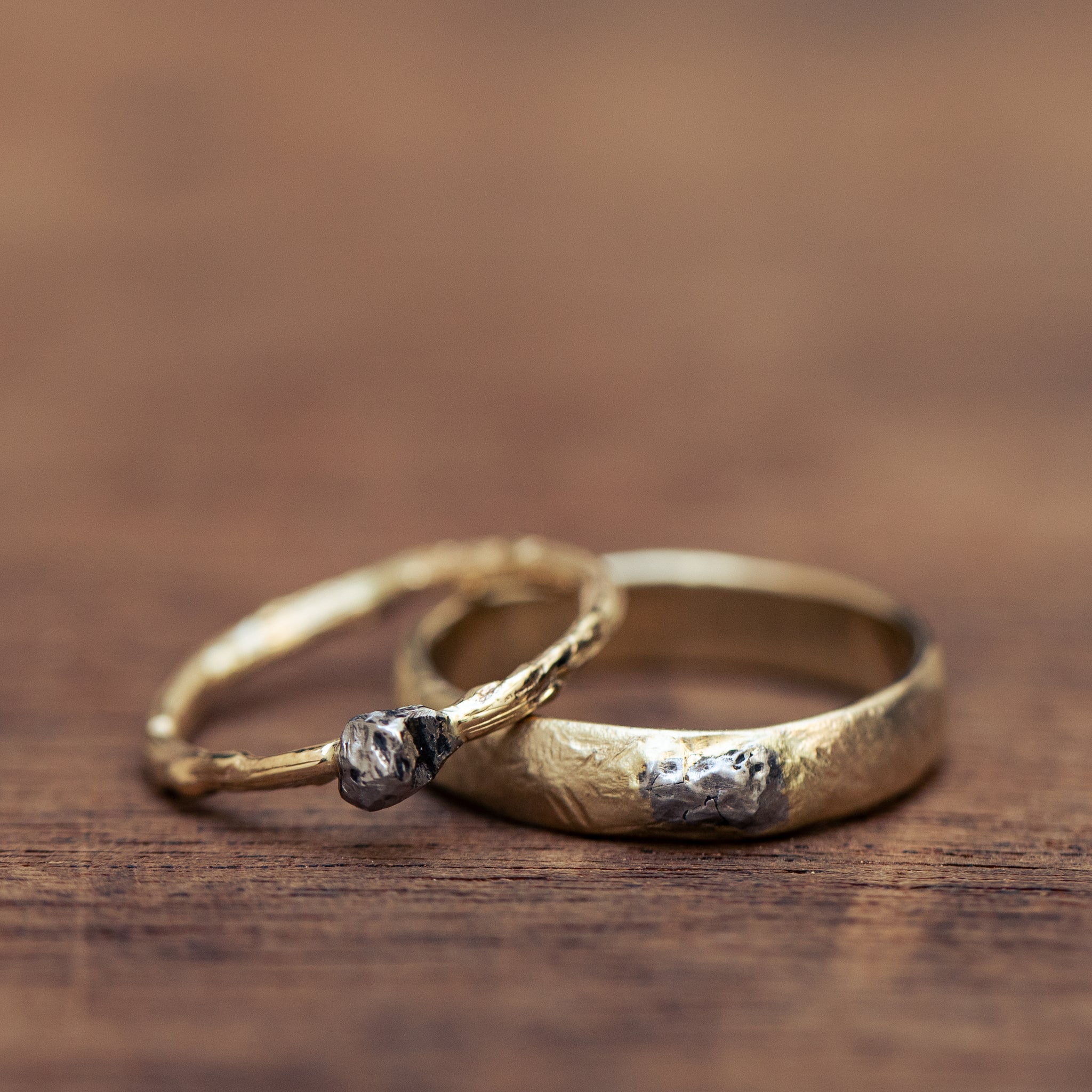 Meteorite wedding store ring