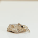 Buried meteorite silver raw ring