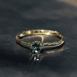 Raw solitaire sapphire ring