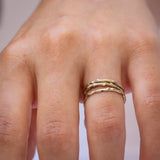 Three Crossed Branches Ring