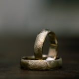 Smooth raw fingerprints wedding rings