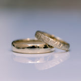 Thick half round & Mountain wedding rings