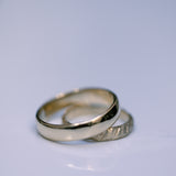 Thick half round & Mountain wedding rings