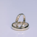 Thick half round & Mountain wedding rings