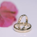 Thick half round & Mountain wedding rings