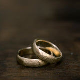 Smooth raw fingerprints wedding rings