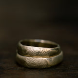 Smooth raw fingerprints wedding rings