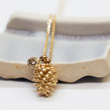 Pinecone & diamond necklace