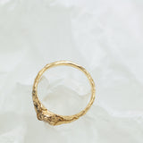 Tapered Cracked Earth Ring With Champagne Diamond