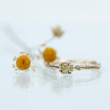 Orange/ light yellow Branch solitaire ring