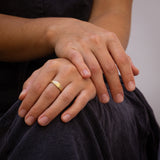 Raw Tapered Ring with Branch Texture