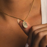 Oval Gold Pendant with Fingerprint Detail