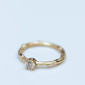 Thick branch solitaire ring