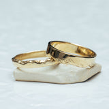 Chisled wedding rings duet