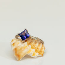 Load image into Gallery viewer, Purple square sapphire branch ring
