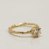 Light Champagne Solitaire Branch Ring