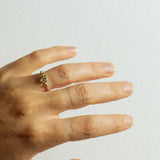Asymmetrical Yellow Champagne Diamonds Bubble Ring